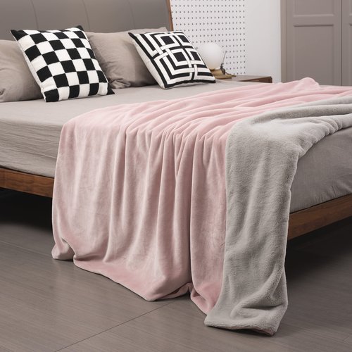 Mellowdy Faux Rabbit Fur Throw Blanket (Lotus Pink, 60x80) - Plush, Luxury, Silky, Fluffy Throw for Couch, Sofa, Bed, Loveseat, Home Decor
