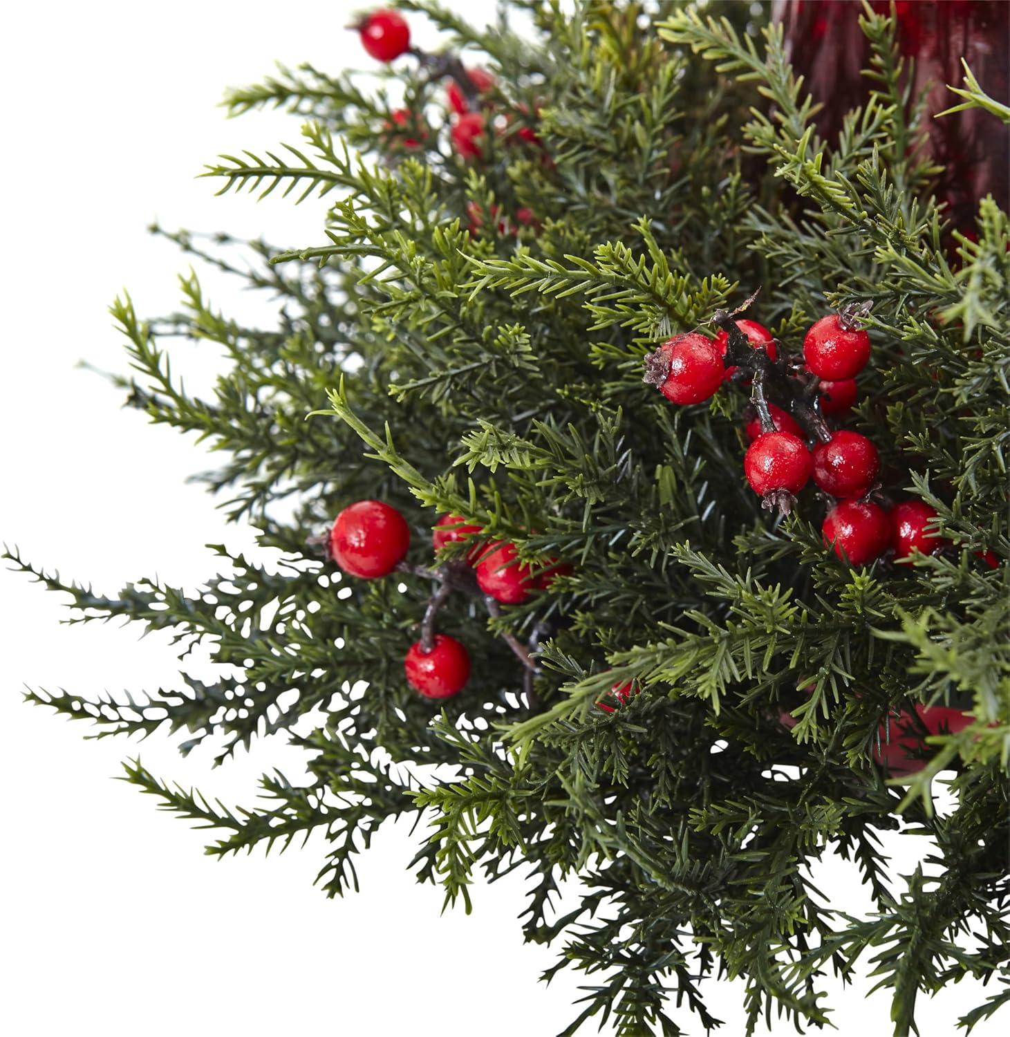 Nearly Natural Cedar Berry Candelabrum - Elegant 11'' x 8.75'' x 11'' Centerpiece for Home Decor