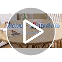 Round Vinyl Fitted Tablecloth with Flannel Backing & Elastic Edge (37"-44")