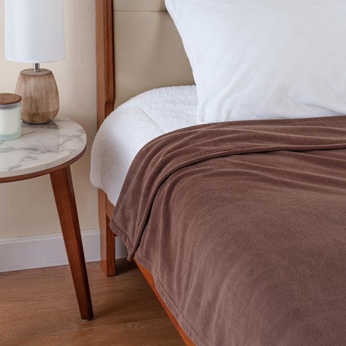 Berkshire Blanket Microfleece Twin Size Bed Blanket Taupe, Lightweight Soft Breathable Plush Micro Fleece Blanket for Bed Couch Sofa, 60x92 Inches