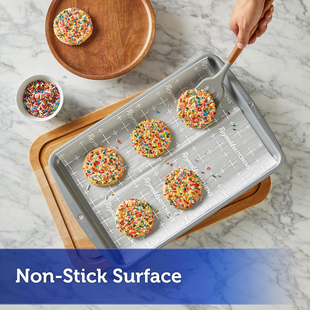 Reynolds Kitchens Pre-Cut Parchment Paper Baking Sheets - 100 Sheets Total | Perfect for Cookies