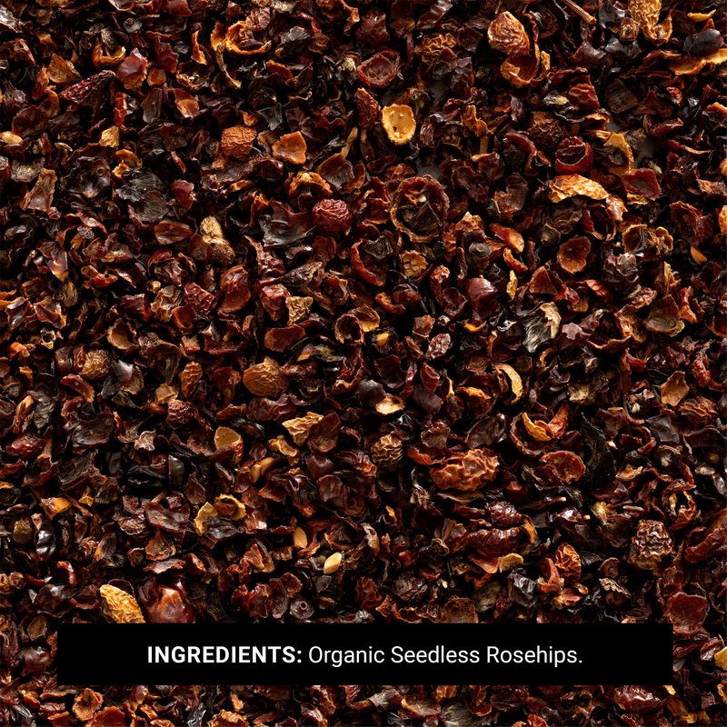 Frontier Co-op Organic Seedless Rosehips, Cut and Sifted - 100% Natural Dried Rose Hips for Rosehip Tea Organic, Powder, Oil - Kosher | 16 Ounce (Pack of 1)