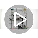 2-Pack Large Metal Wall Grid Panels with String Lights and Clips