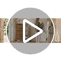 Rustic Brown 44'' Tall Dresser with Hanging Clothes Rack & 4 Drawers - Reversible, Sturdy Storage Tower