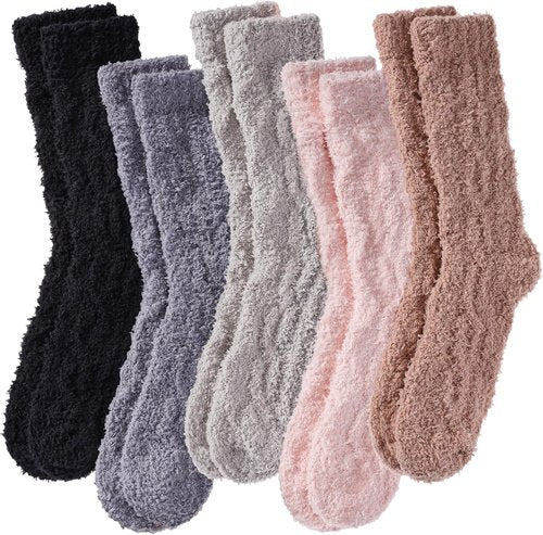 LANLEO Fuzzy Socks for Women - Soft, Cozy, Fluffy Winter Slipper Socks | Warm Microfiber Plush