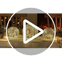 Lighted Christmas Gnome Crackle Glass Globes - Set of 3 with Timer
