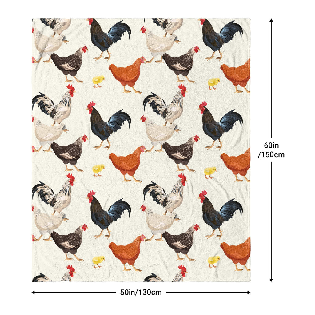 AISDE Chicken Gifts for Women, Cute Chicken Blanket for Adults, Soft Fuzzy Plush Throw Blanket, Chickens Decor with Rooster Design, Valentine’s Day Gifts White Elephant, 50 x 60 Inches