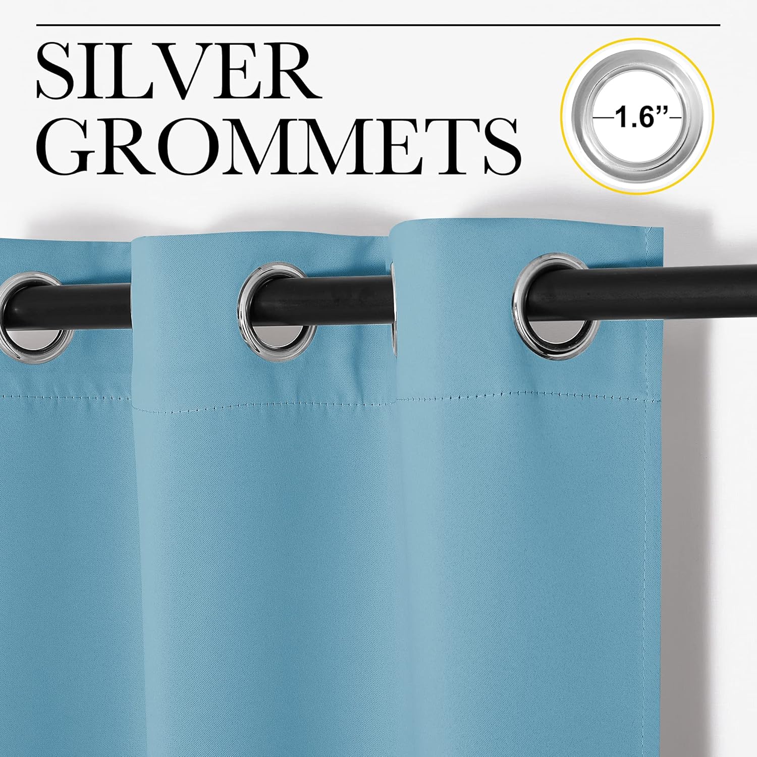 NICETOWN Teal Blue Blackout Curtains - 86-Inch Thermal Insulated Drapes for Living Room | 2 Panels, 55" Wide