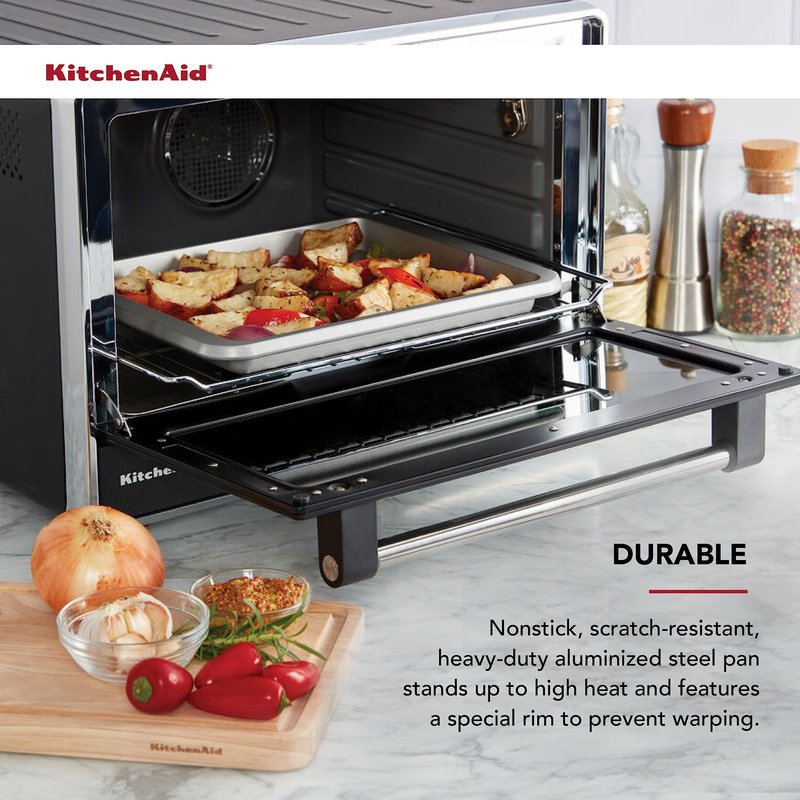 KitchenAid 12.3X10in Nonstick Aluminized Steel Baking Sheet, Silver