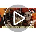 Halloween Skeleton Snow Globe Lantern with Glitter and 6-Hour Timer