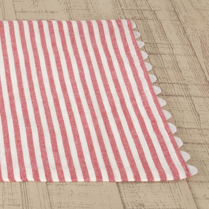 Piper Classics Farmhouse Ticking Stripe Red Placemat, Set of 4, 12x18