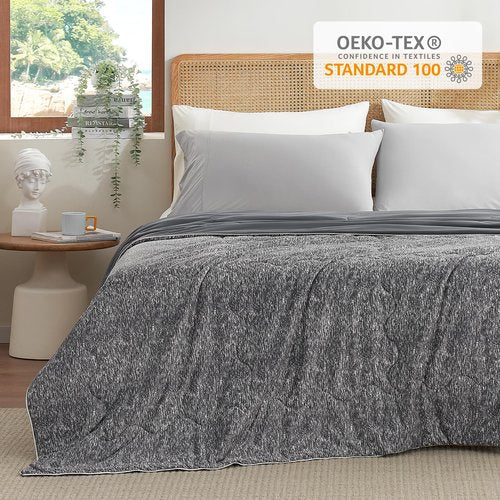 Snuggle Sac Cooling Comforter Queen Size – Q-Max 0.43 Cooling Blanket for Hot Sleepers & Night Sweats,Lightweight Breathable Summer Blanket,Reversible Dual-Sided Silk Smooth Cooling Comforters