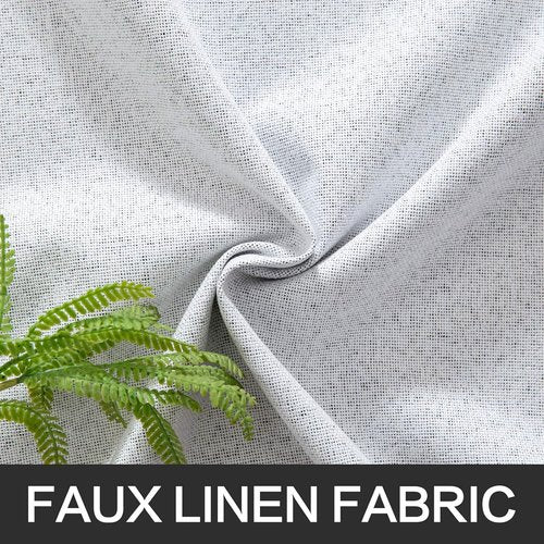 MIULEE Blackout Curtains - 100% Thermal Insulated Linen Texture - Grayish White, 52x72 Inch (2 Panels)