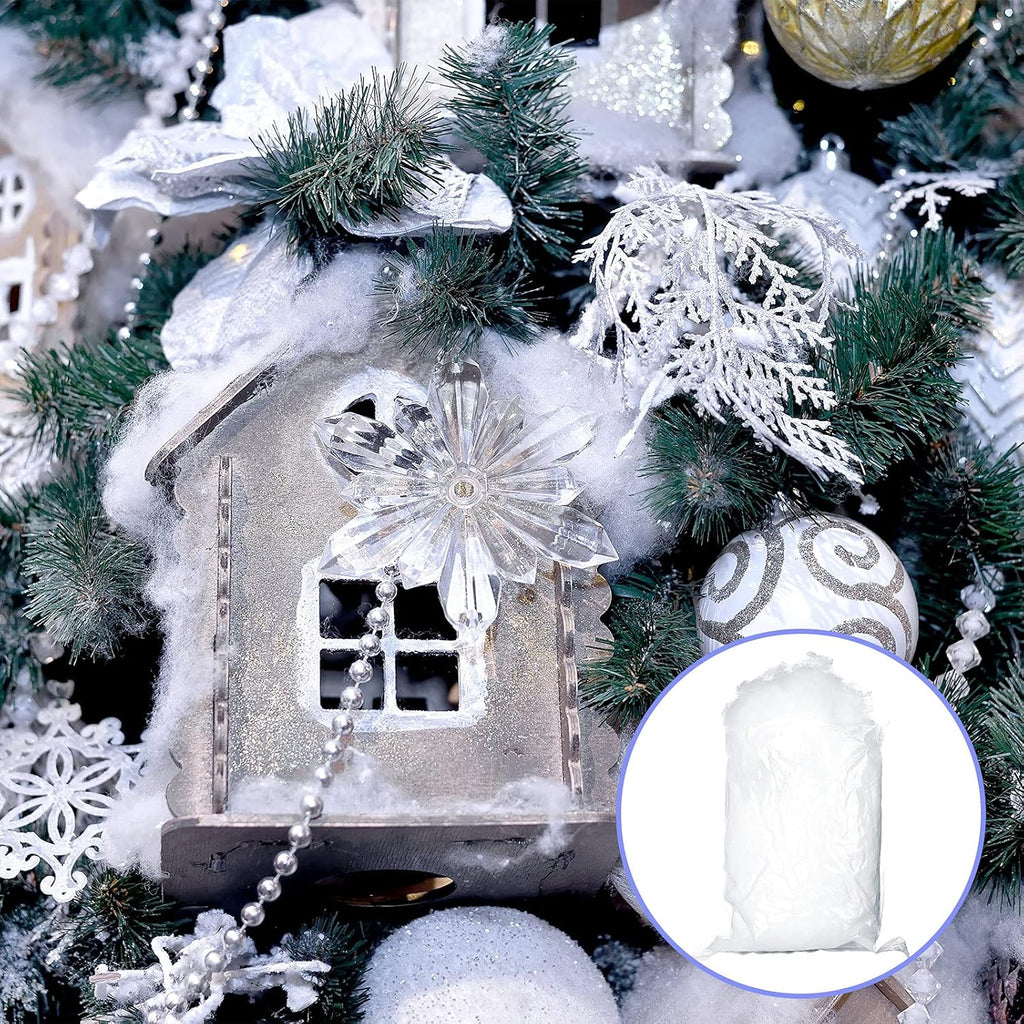 Tatuo 5 oz Fake Snow - Fluffy Artificial Cloud for Christmas Decor | Soft Indoor Winter Snow