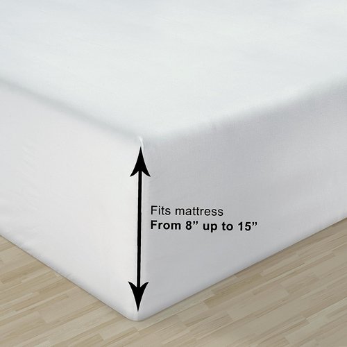 LANE LINEN 100% Organic Cotton Twin XL Sheets Set - Ultra Soft 3-Piece Percale Bedding, Fits Mattresses Up to 15" Deep - White (2 Pack)