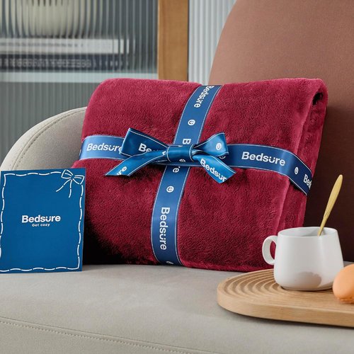 Bedsure GentleSoft Fleece Blanket - Lightweight Plush Cozy Twin Size Red, 300GSM for Home & Travel, 60x80 Inches