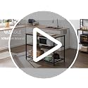 47-Inch Kitchen Island Table with 3-Tier Storage Shelves & Steel Frame