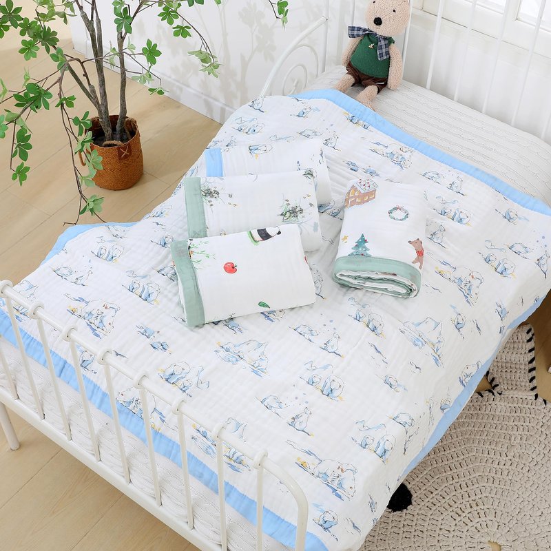 Jay & Ava Muslin Christmas Baby Blanket 42” x 42”, Soft Toddler Cotton Baby Blankets for Boy, 4 Layers Bed Muslin Throw for Baby Crib, Large Baby Receiving Blanket - (Christmas Forest)
