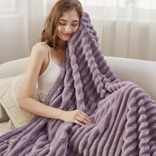 Bedsure GentleSoft Light Purple Throw Blanket - Cozy Soft Couch Blanket for Women | Perfect Gift for Mom, 50x60 Inches