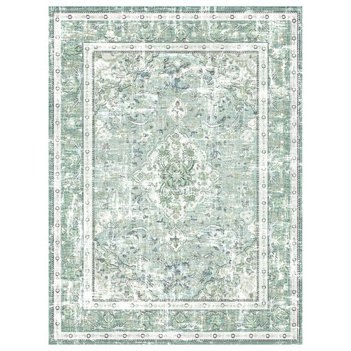 Vhong Boho Area Rugs Vintage Washable Modern Neutral Large Carpet Sage Green 4×6 High Traffic Rugs for Dinning Room Living Room Bedroom Farmhouse Non Slip