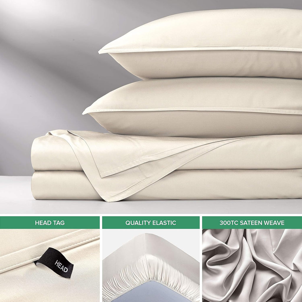 Pure Bamboo Queen Sheets - Luxuriously Soft 100% Organic Viscose Bed Sheet Set | Cooling & Durable (Queen, Ivory)