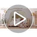 Queen Size Bed Tent - Breathable Blackout Privacy Canopy for Bed or Floor