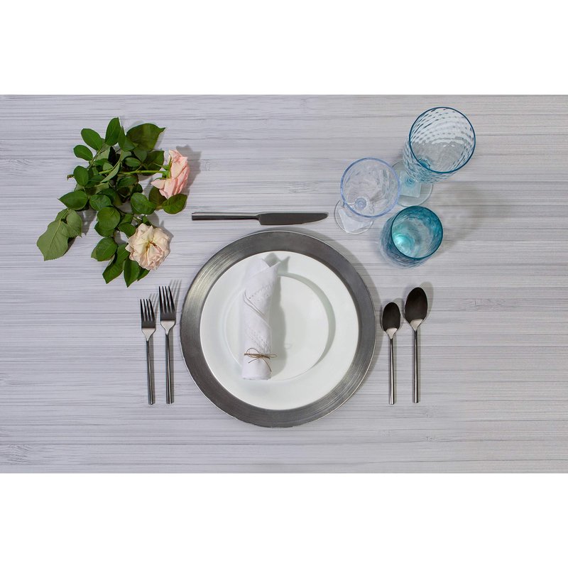 Home Details AZ-510002-SILVER Beaded Design 13" Charger, Set of 24, Decorative Plates, Serveware, Holiday, Silver