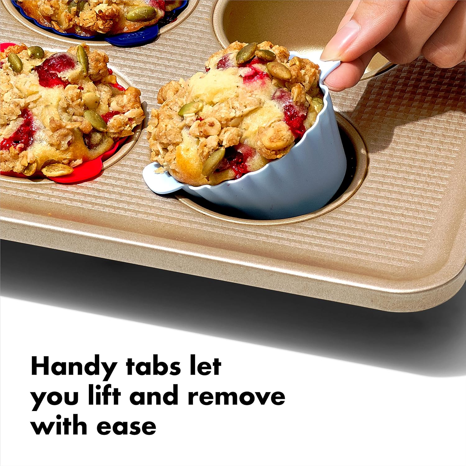 OXO Good Grips Silicone Baking Cups - Reusable, BPA-Free, Non-Stick | Pack of 12 Muffin & Cupcake Liners