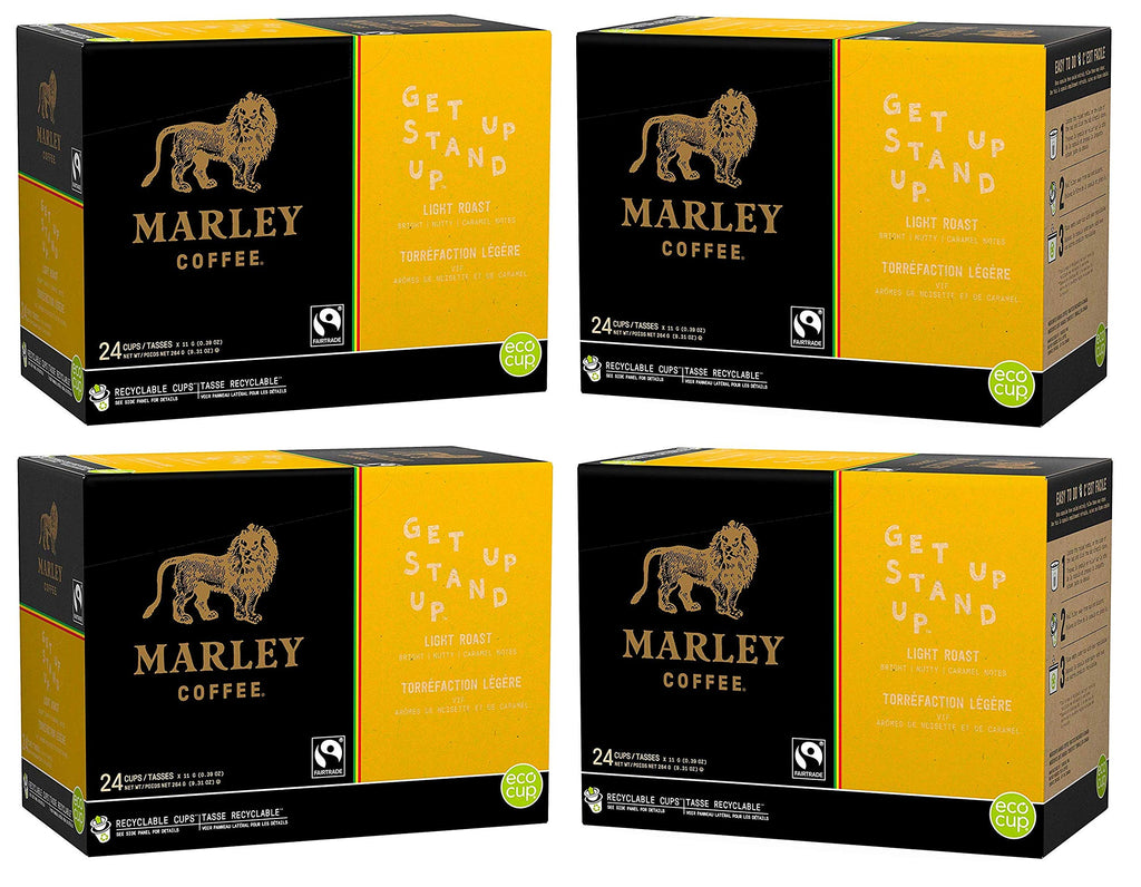 Marley Coffee,Get Up, Stand Up, Single Serve RealCup Organic Light Roast for Keurig K-Cup Brewers, 96 Count