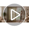 36-Inch Acrylic Curtain Pull Wand Set with Rings and Hooks - 10 Pack