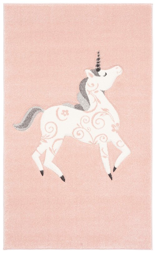 SAFAVIEH Carousel Kids Collection Accent Rug - 2'3" x 4', Pink & Ivory, Non-Shedding & Easy Care, Ideal for High Traffic Areas for Boys & Girls in Playroom, Nursery, Bedroom (CRK163P)