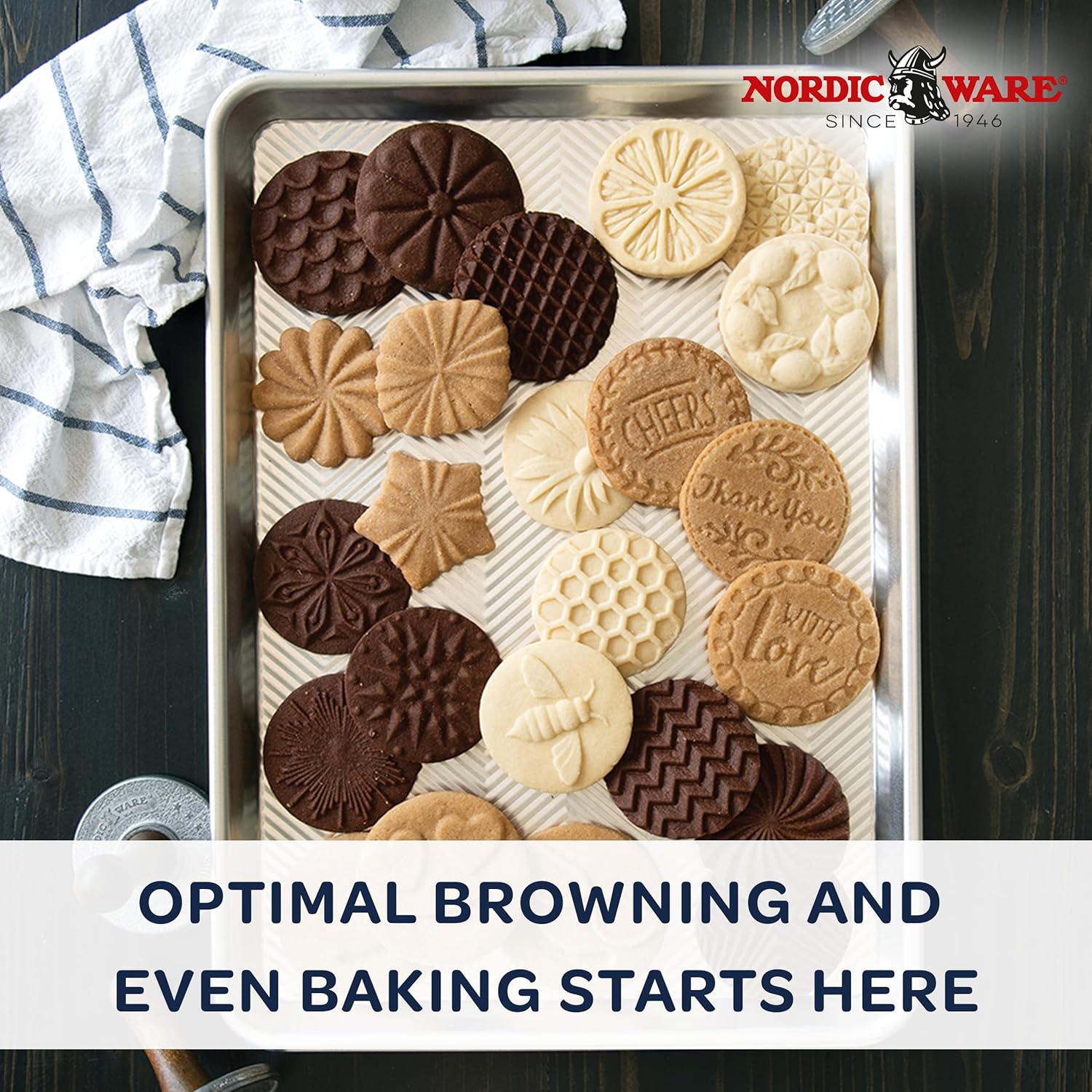 Nordic Ware Prism Half Sheet - Metallic Finish for Even Baking | Durable & Stylish Design