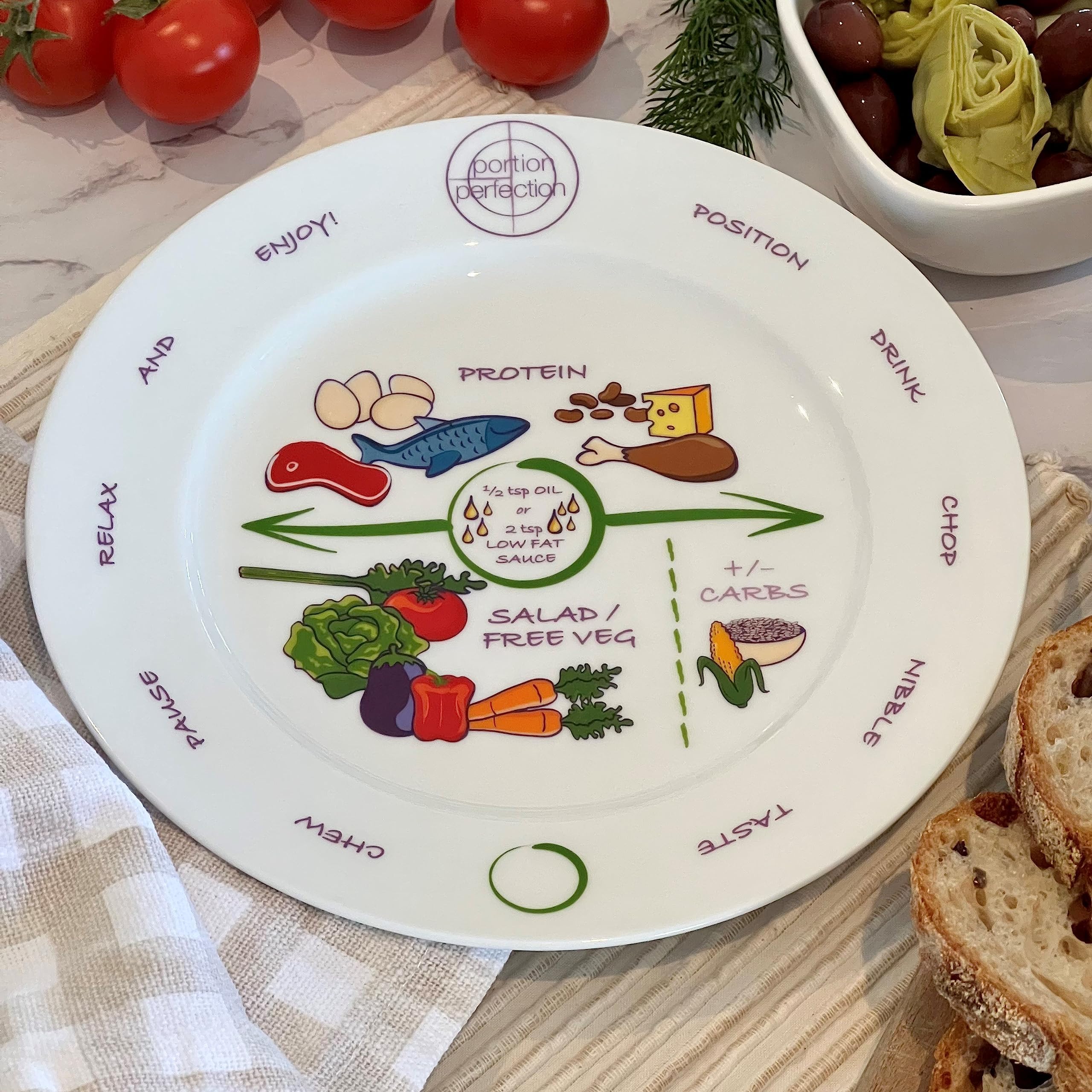 Portion Perfection, 2 Pack MELAMINE Bariatric Portion Control Plate 8”. Get the Bariatric Surgery Must-Haves for Longterm Weight Control to Guide your Gastric Sleeve or Bypass Journey