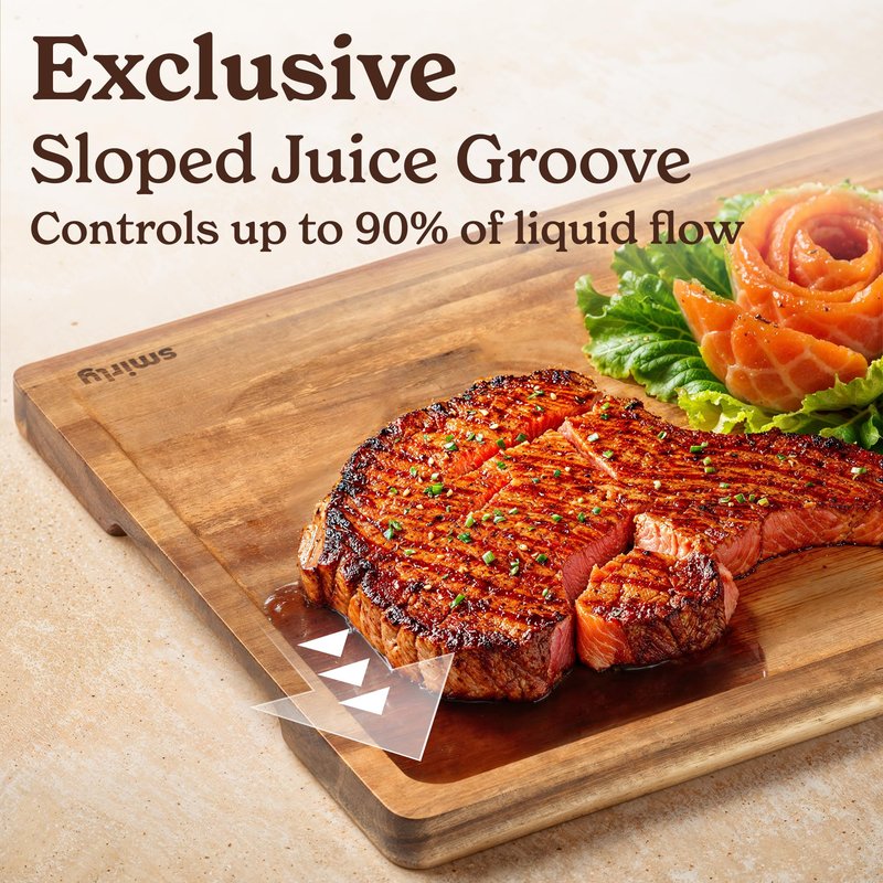 SMIRLY Wood Cutting Boards For Kitchen - Bamboo Cutting Boards For Kitchen Cutting Board, Bamboo Cutting Board Set With Holder, Chopping Board, Butcher Block, Small Wooden Cutting Board Set