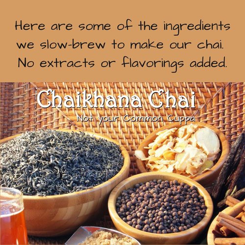 Chaikhana Chai - Spicy Masala Chai Concentrate - Makes (40) Drinks - Slow Brewed with Organic Black Tea, Ginger and Fresh Crushed Spices - 1/2 Gallon