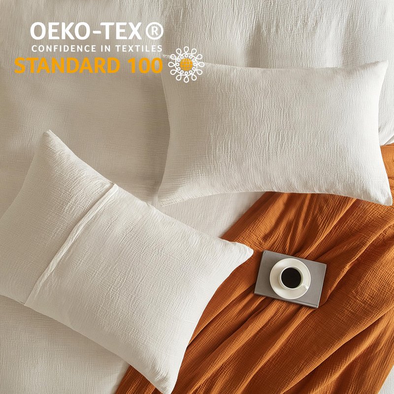 SE SOFTEXLY Muslin Duvet Cover Queen Size, 100% Washed Cotton Duvet Cover Set, Ultra Soft Comforter Cover Linen Like, 3 Pieces Minimalist Gauze Duvet Cover with 2 Pillowcases, 90"x90", White