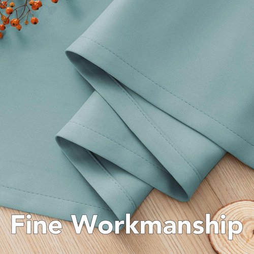 H.VERSAILTEX Blackout Window Treatment Curtains/Panels, Thermal Insulated Room Darkening Solid Grommet Drapes for Bedroom/Living Room Window (52 Inch by 108 Inch, Mineral Blue, Set of 2)