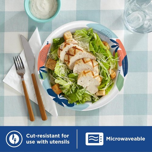 Dixie Medium Paper Plates - 8.5 Inch, 90 Count | Microwave-Safe, Soak-Proof & Cut Resistant