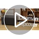 Stretch Square Ottoman Cover Dark Grey - Elastic Footstool Slipcover