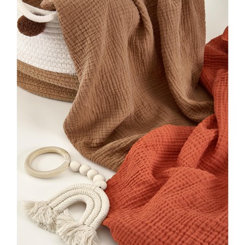 TILLYOU Muslin Changing Pad Cover for Girls Boys, Soft and Breathable Baby Diaper Changing Pad Cover, 2 Pack Caramel&Brown