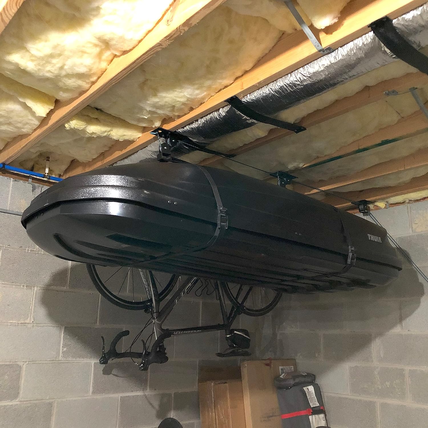 Teal Triangle Ceiling Storage Hoist - Heavy-Duty Garage Lift System Holds 150 lbs | Fits 8-10 ft Ceilings