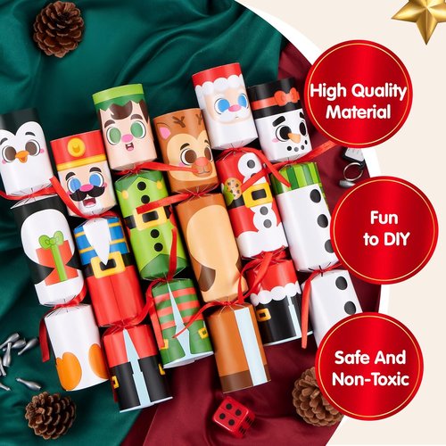 JOYIN 12 Pack Christmas Party Favors - Fun Hats, Jokes & Gifts for Holiday Dinner Decor | Perfect Stocking Stuffers for Kids