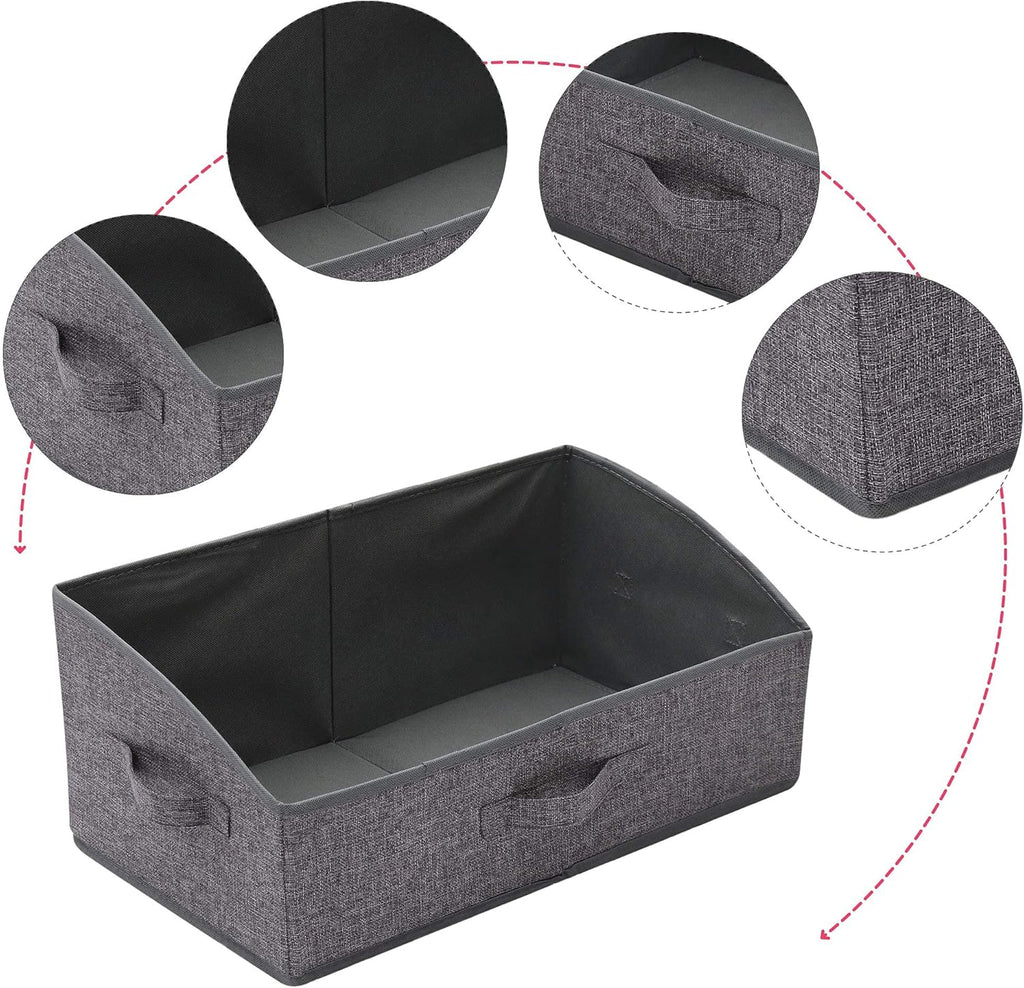TENABORT Foldable Closet Storage Bins - 6 Pack Large Fabric Organizers with Handles | Linen Cube Baskets for Clothes