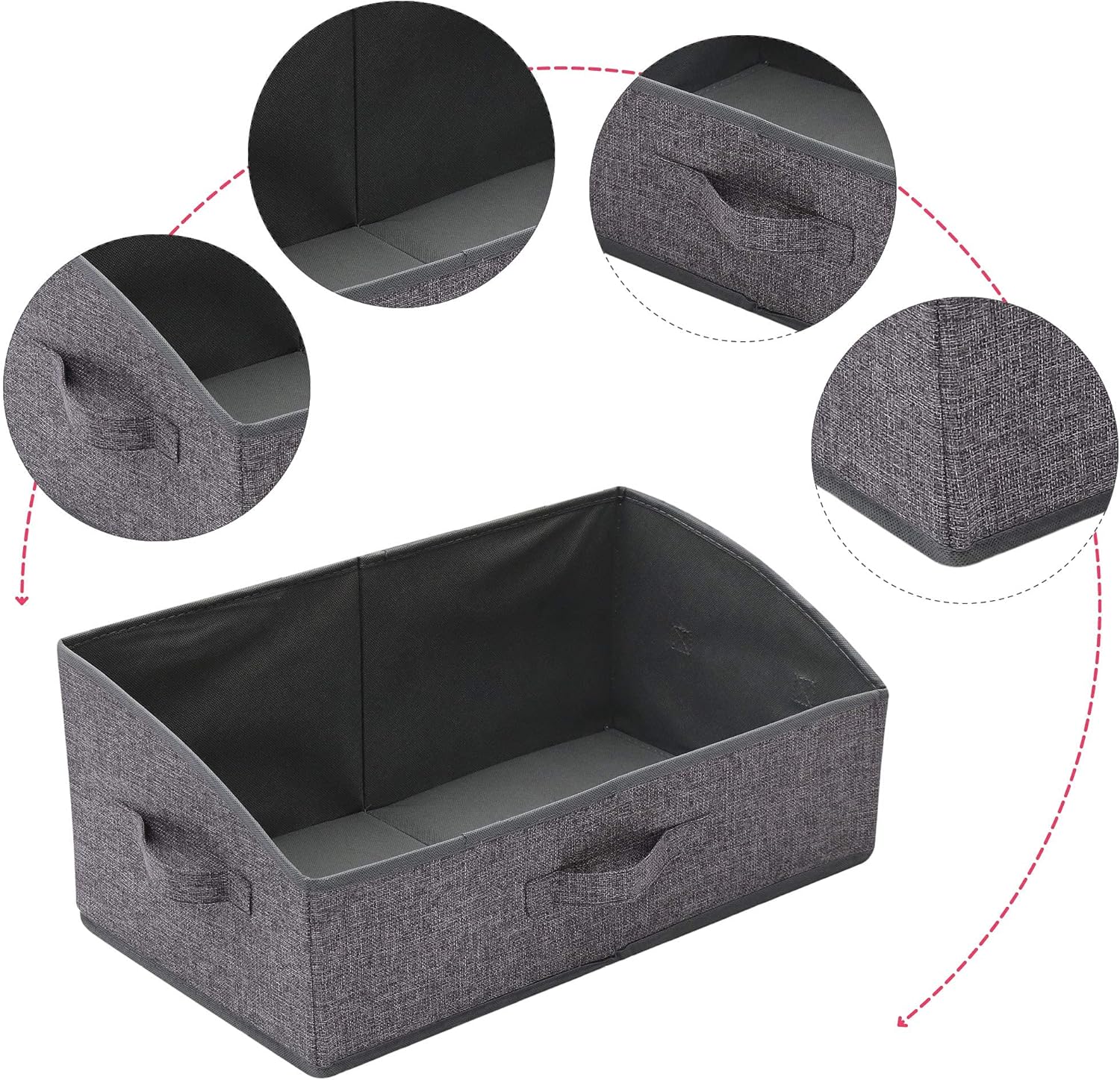 TENABORT Foldable Closet Storage Bins - 6 Pack Large Fabric Organizers with Handles | Linen Cube Baskets for Clothes