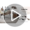 71-Inch L-Shaped Executive Desk with Mobile File Cabinet and Storage