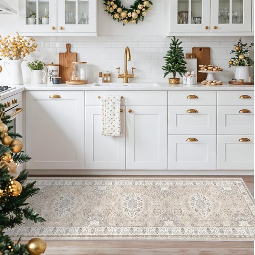 Hallway Washable Runner Rug - Vintage Soft Non-Slip 2x7 Entryway Carpet | Ideal for Kitchen & Living Room
