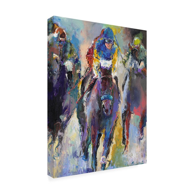Wrapped Canvas Wall Art - Richard Wallich 'Jockeys' Wall Art for Living Room, Bedroom, or Office Décor - 24x32