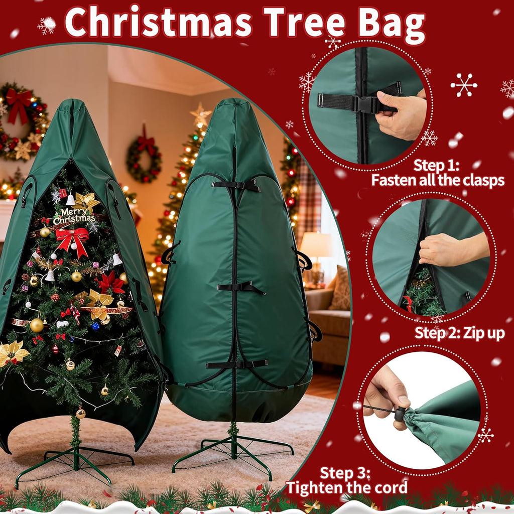Upright Christmas Tree Bag - 9 Ft Storage Solution for 8-10 Ft Artificial Trees | Durable Cover
