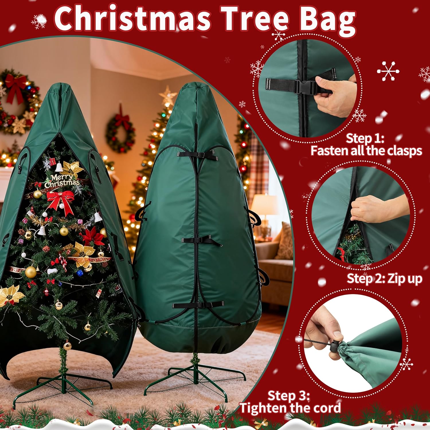 Upright Christmas Tree Storage Bag by [Brand Name] - Fits 6 to 7.5 Ft Trees | Durable Protection Cover