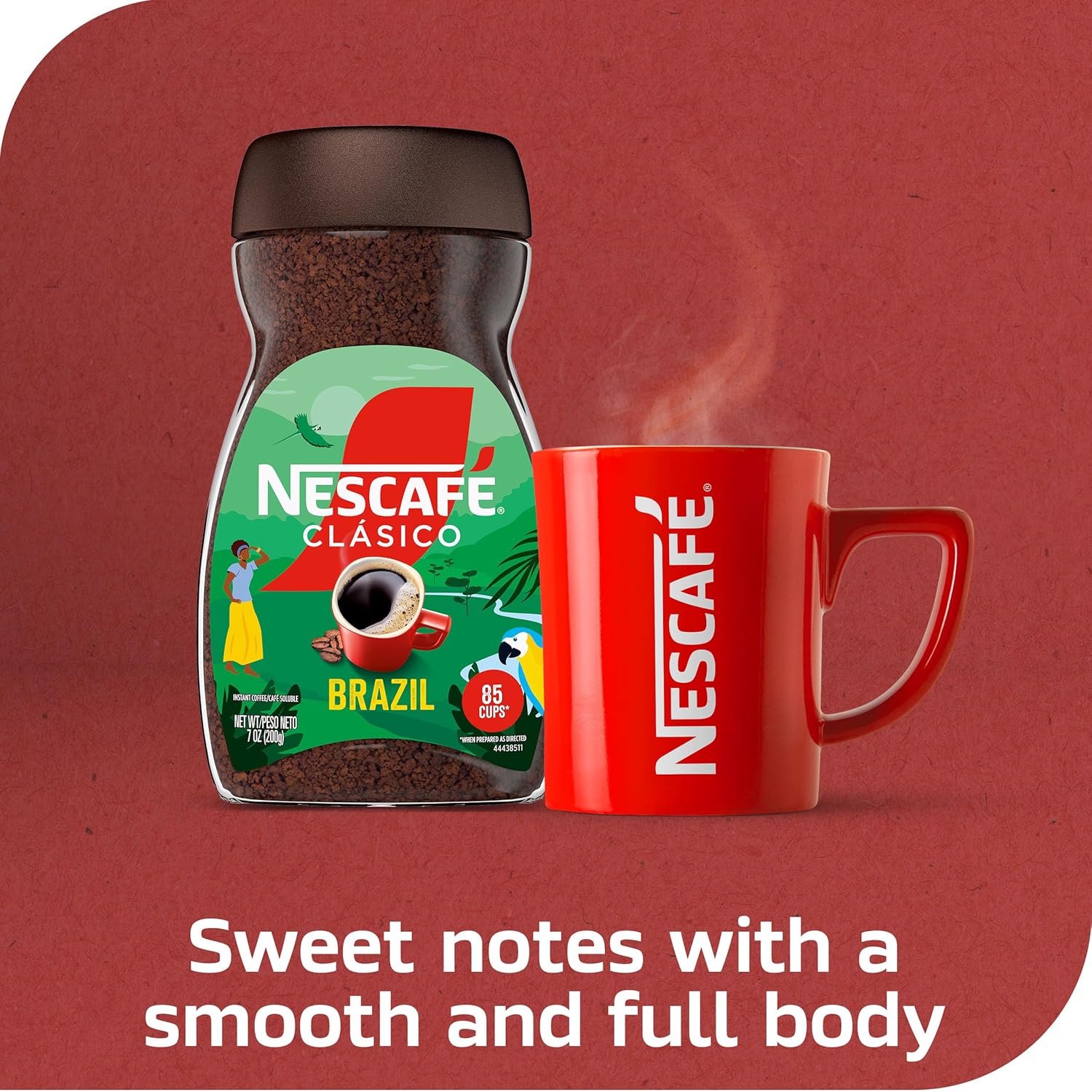 NESCAFÉ CLÁSICO Instant Coffee - Rich Flavor from Brazil | 7 Oz Jar for Quick Brews